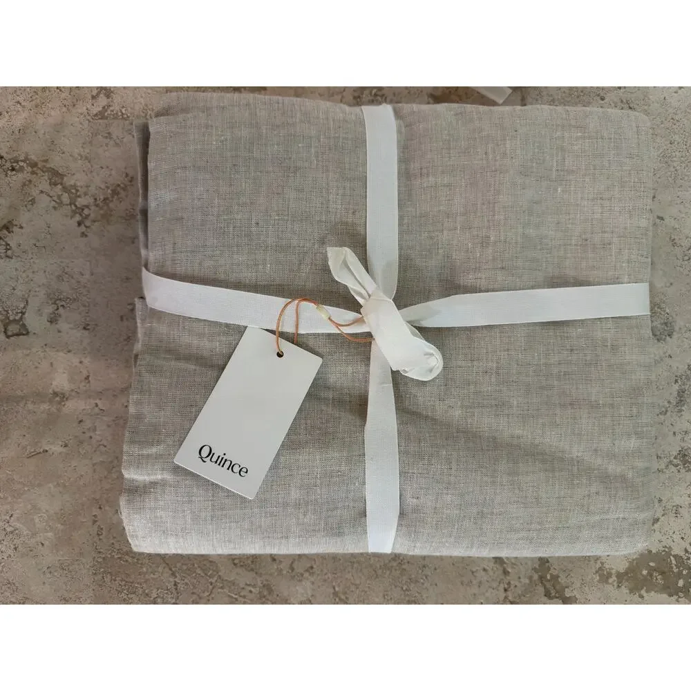 Quince European Linen Room Darkening Curtain Flax Single Panel 48x108in NWT